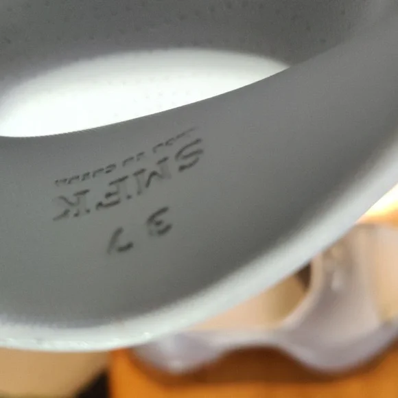 SFMK Compass Wave Hi-heel(Platform) Bumper Sandals Size 37 Silver With Dust Bag - Picture 11 of 12